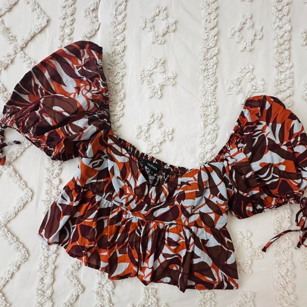 Abstract Peplum Top